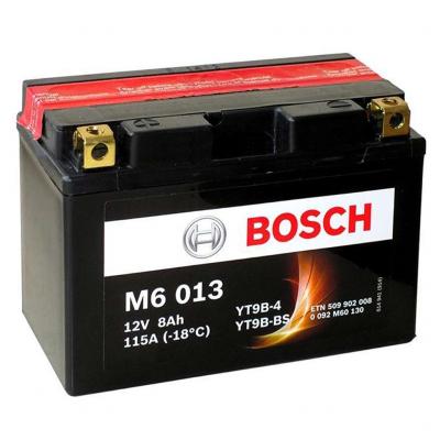 Bosch M6 AGM 0092M60130 motor akkumultor, YT9B-4, YT9B-BS, 12V 8AH 115A, B+ Motoros termkek alkatrsz vsrls, rak